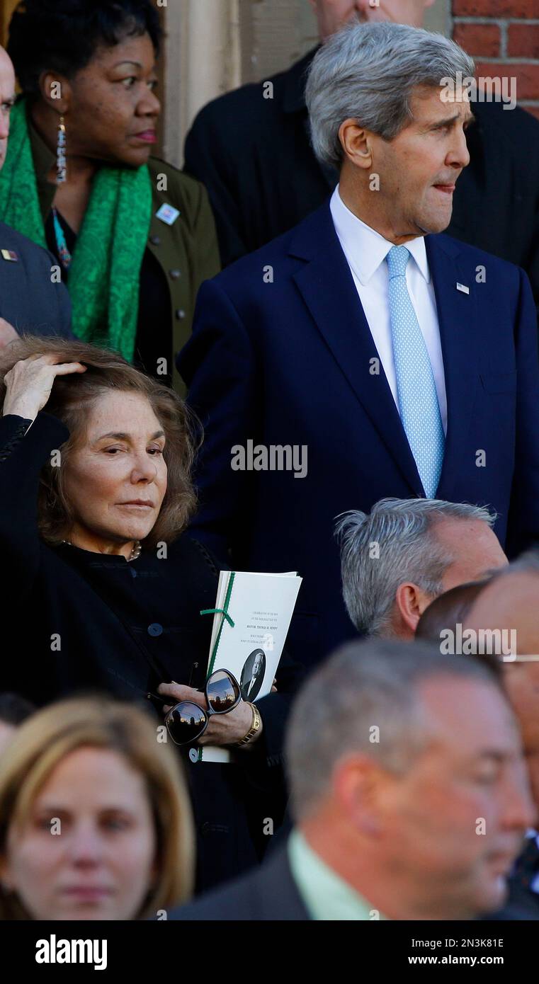 Teresa Heinz Kerry, left, walks with her husband, Secretary of State