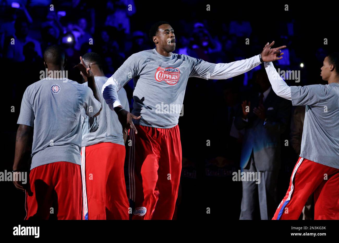 Los Angeles Clippers' DeAndre Jordan is introduced before an NBA ...