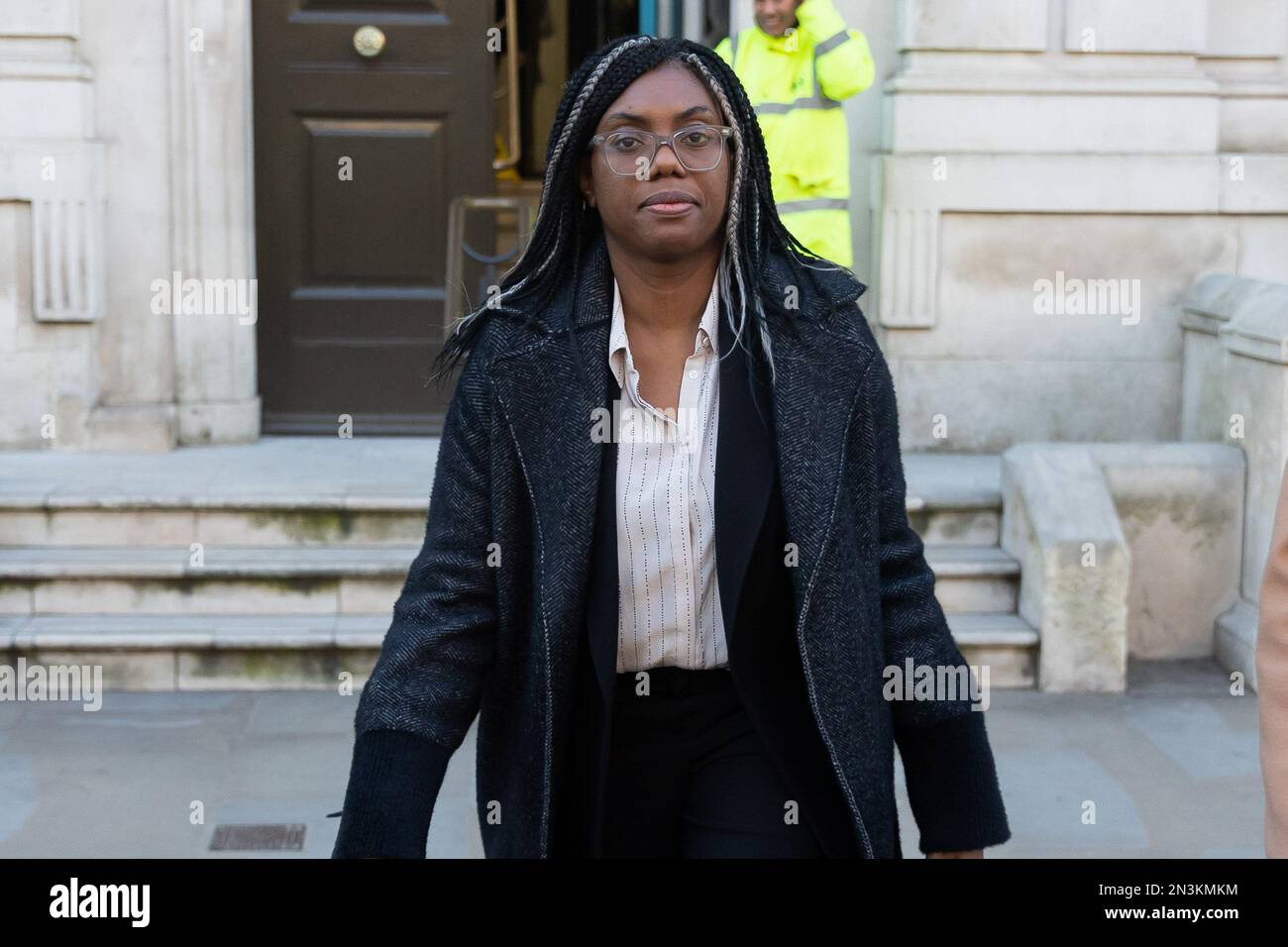 London, UK. 07th Feb, 2023. Kemi Badenoch seen outside the
