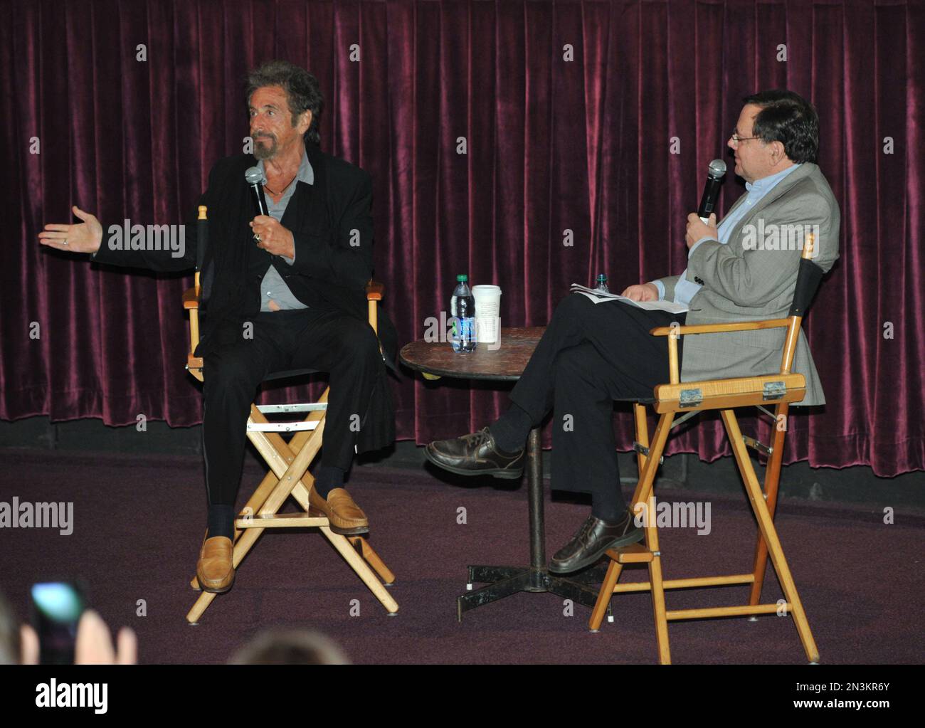 Al Pacino, left, and Peter Rainer attend the AARP Movies for Grownups ...