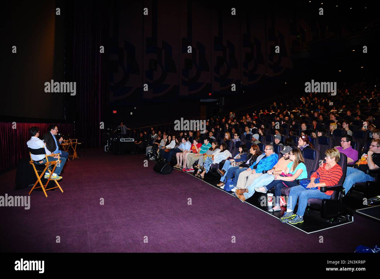 Fandango's Dave Karger, left, and Jon Favreau attend the AARP Movies