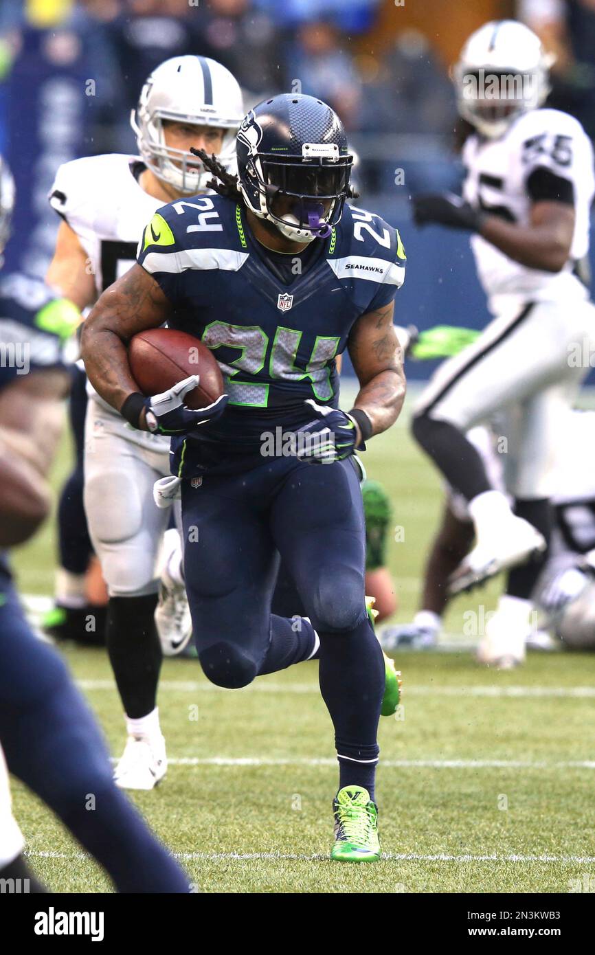 Seattle Seahawks RB Marshawn Lynch #24 in action, in the third quarter ...