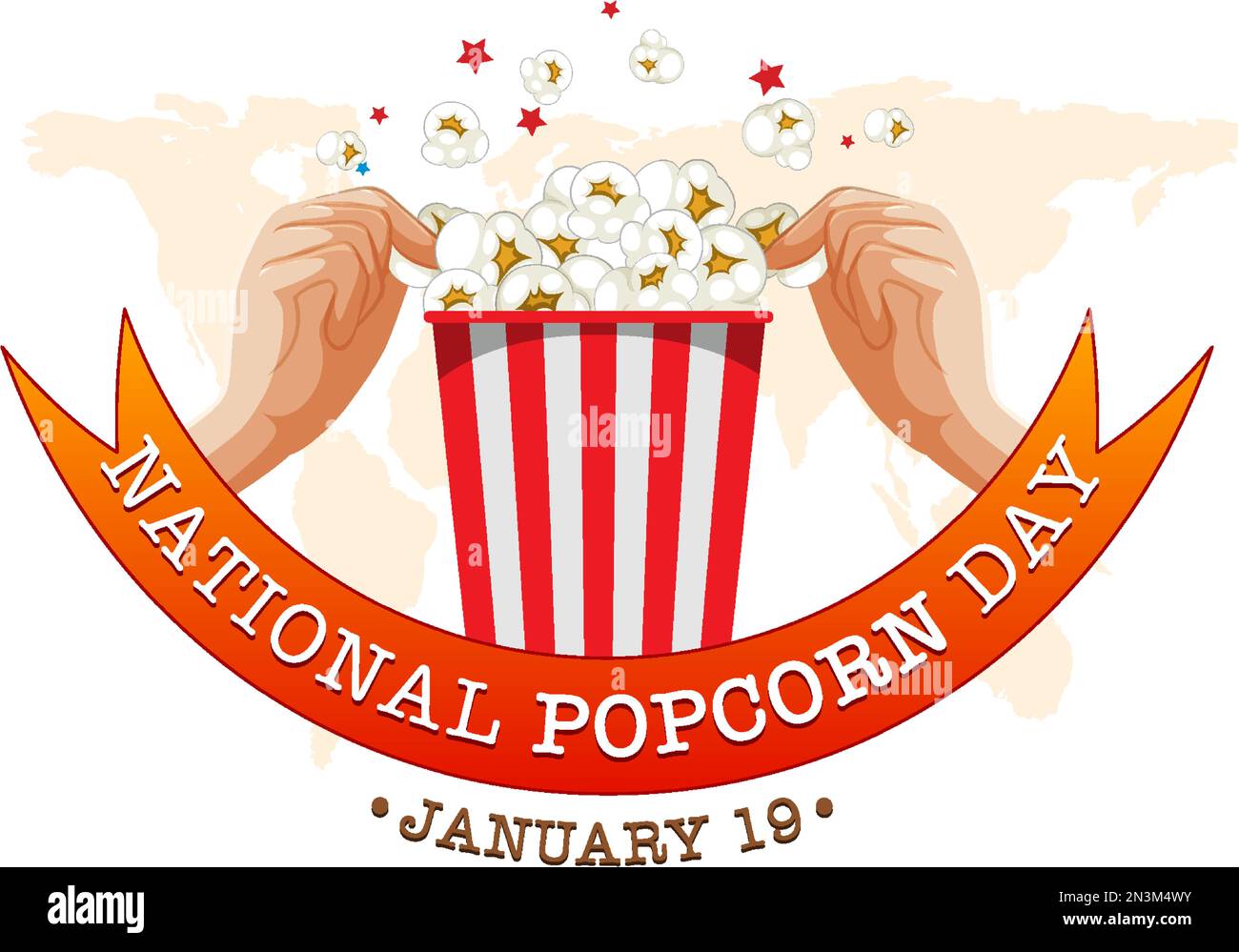 National Popcorn Day Logo Banner illustration Stock Vector Image & Art