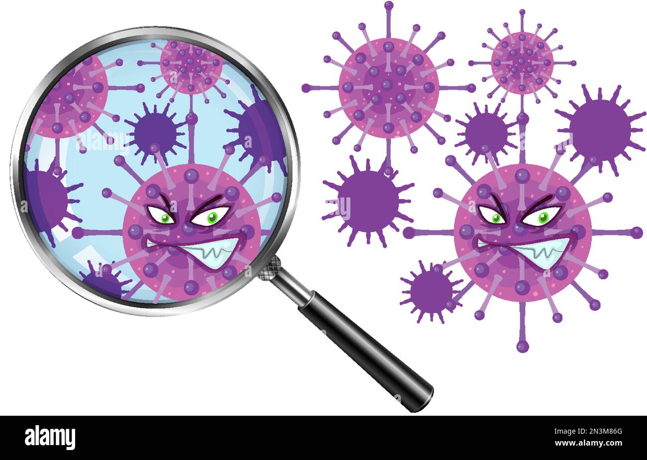 Close up germ using magnifying glass illustration Stock Vector Image ...