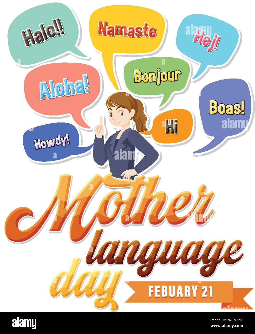 International mother language day banner design illustration Stock