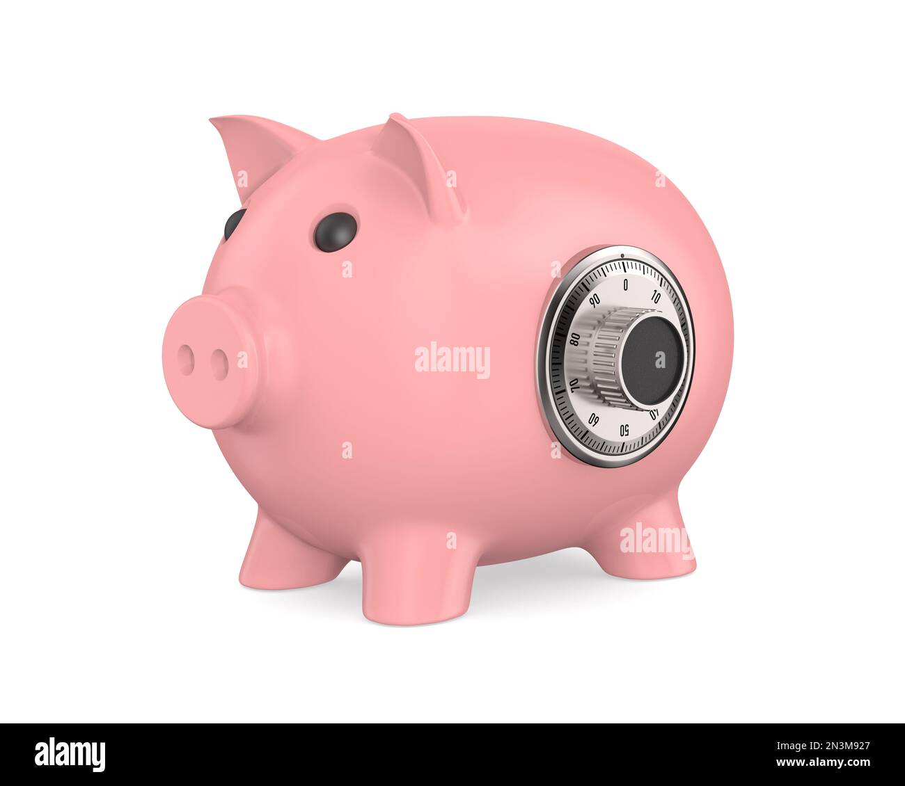 Pink piggy bank on white background. Isolated 3D illustration Stock ...