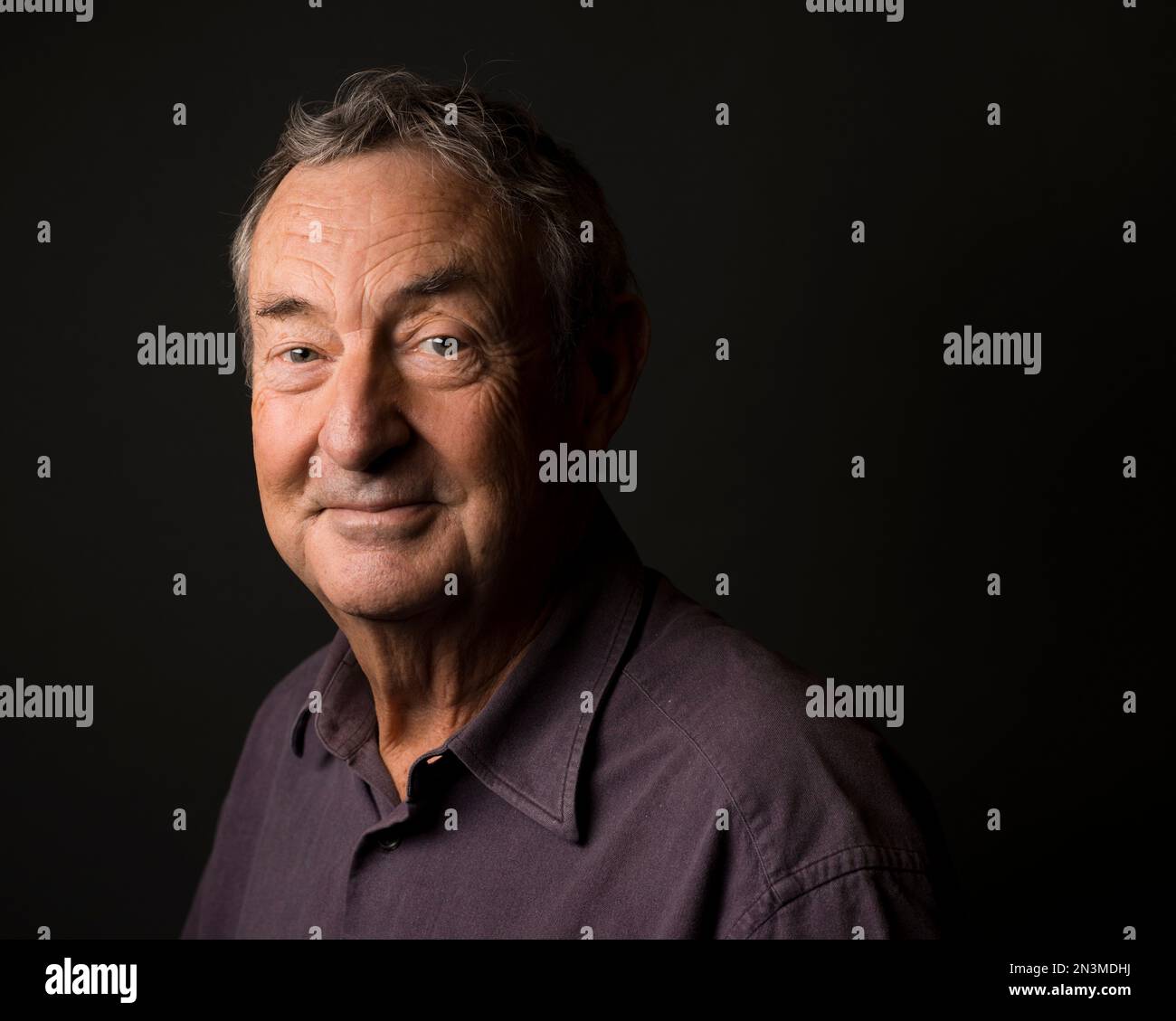 Pink Floyd drummer Nick Mason poses for a portrait in promotion of the band's newest album "The Endless River" on Monday, Nov. 3, 2014 in New York. (Photo by Drew Gurian/Invision/AP) Stock Photo