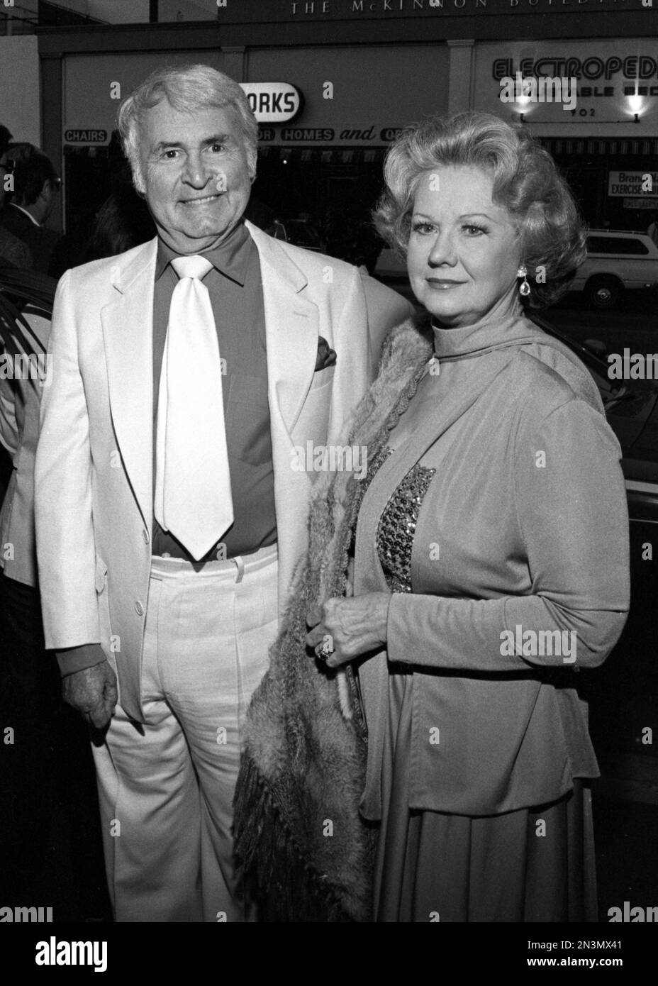 Ross Hunter and Susan Flannery at the party for Harold Robbins at L'Orangerie restaurant on May 20, 1981. Credit: Ralph Dominguez/MediaPunch Stock Photo