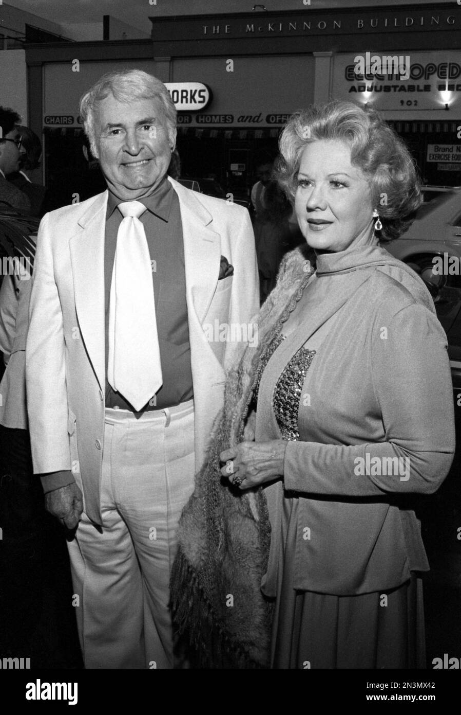 Ross Hunter and Susan Flannery at the party for Harold Robbins at L'Orangerie restaurant on May 20, 1981. Credit: Ralph Dominguez/MediaPunch Stock Photo