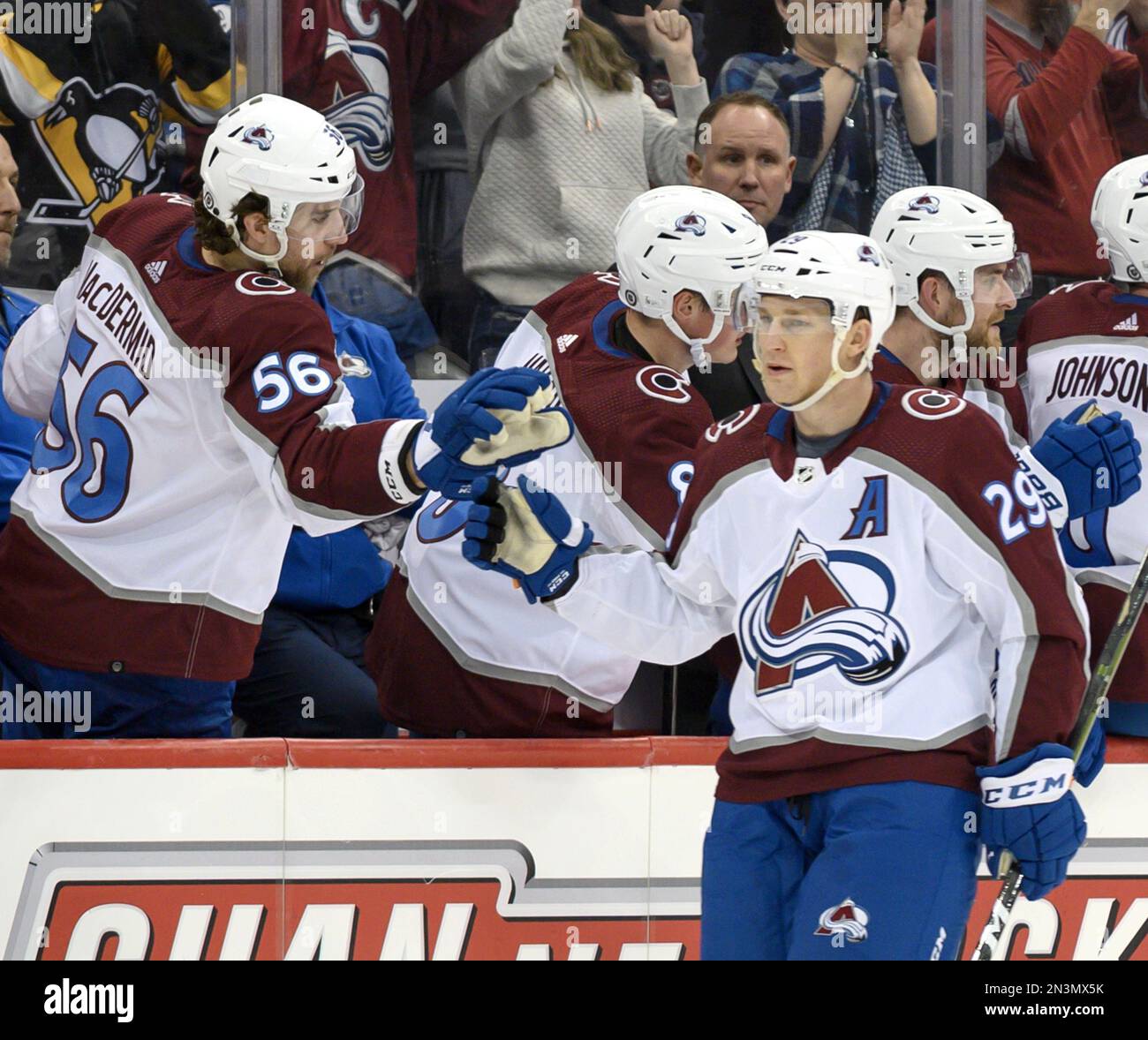 Custom Colorado Avalanche 49 Samuel Girard 29 Nathan MacKinnon 96