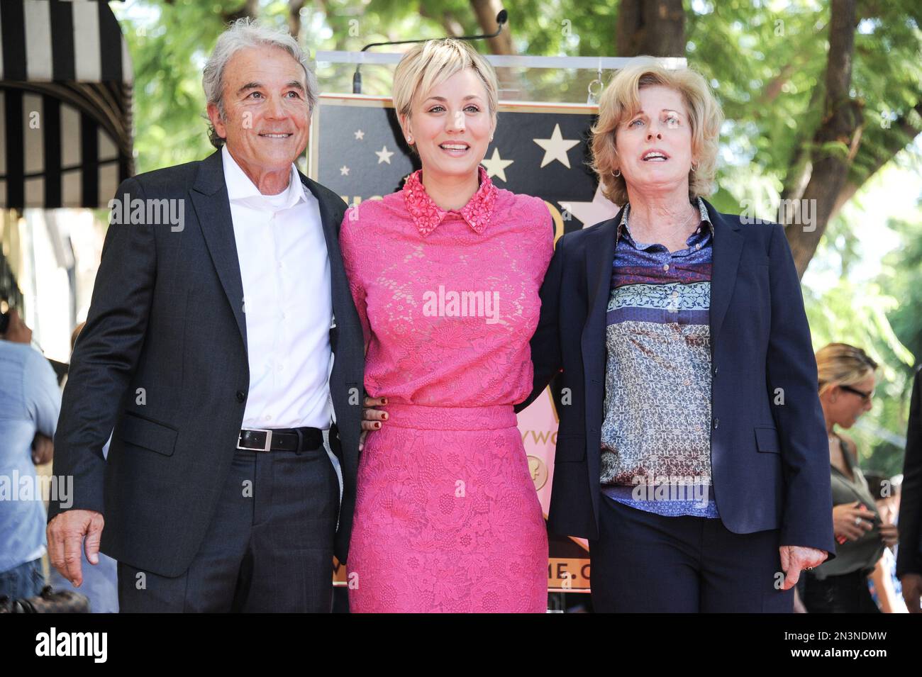 Kaley Cuoco, center, parents Gary Cuoco and Layne Ann Cuoco Cuoco