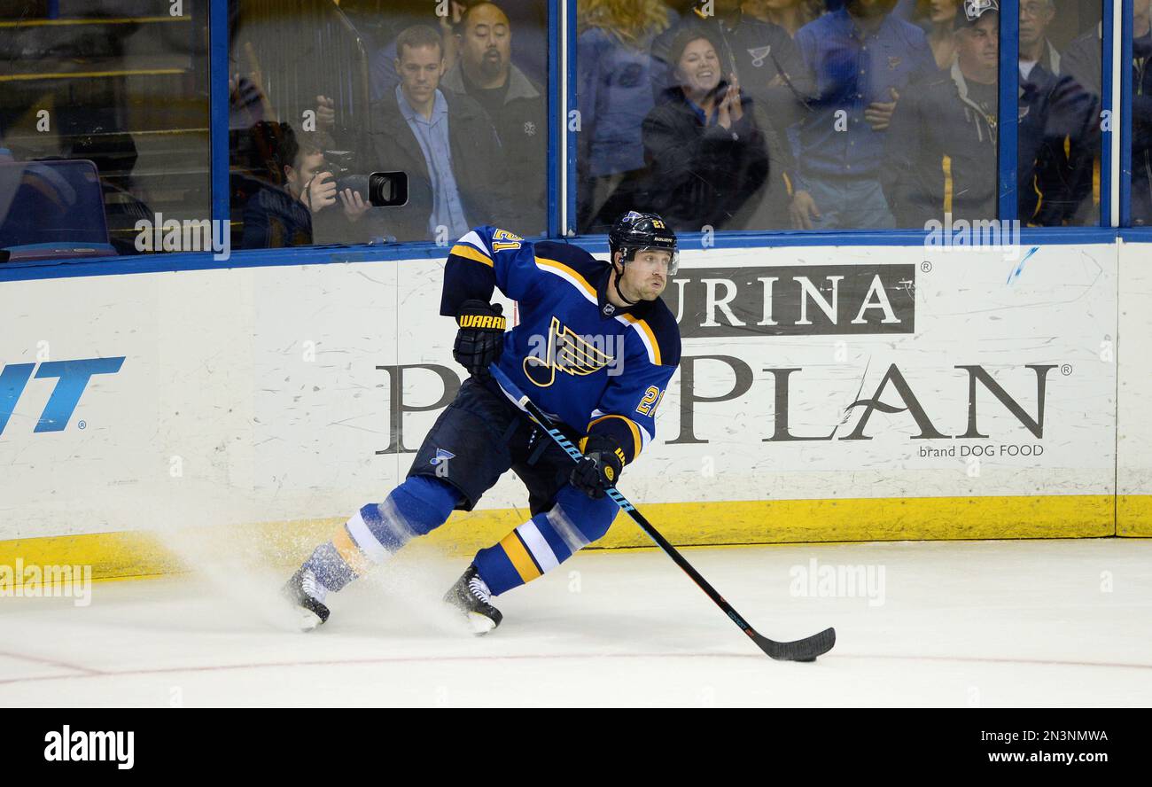 St. Louis Blues' Patrik Berglund (21), of Sweden, skates against the