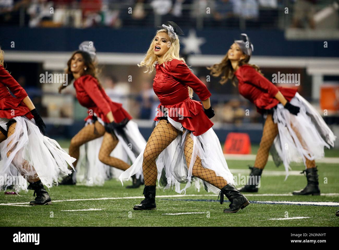 Nfl Halftime Performance Costumes Dallas Cowboys cheerleaders perform in halloween themed costumes during ...