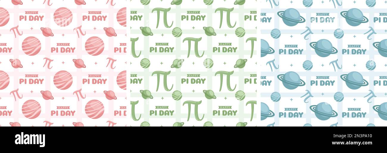 Pi Day Seamless Pattern Design with Mathematical Constants or Baked Pie ...