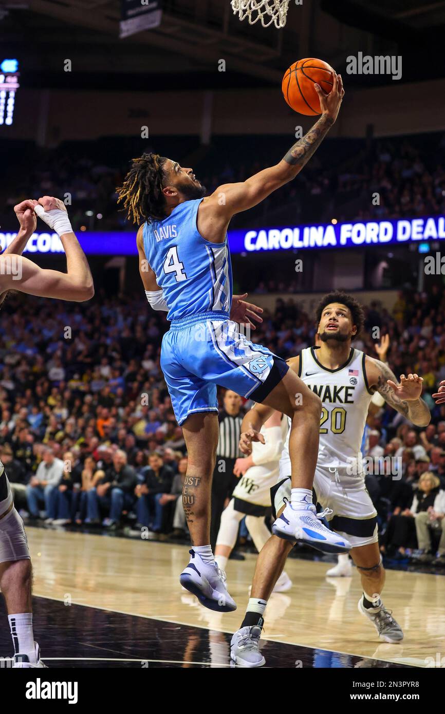 Salem. NC. US, February 7, 2023 North Carolina junior RJ Davis (4