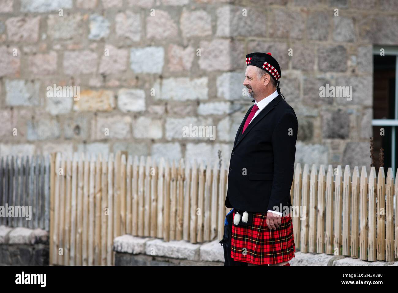 Bag Pipe Band Portrait at the Highland Games Braemar - Scotland Stock Photo