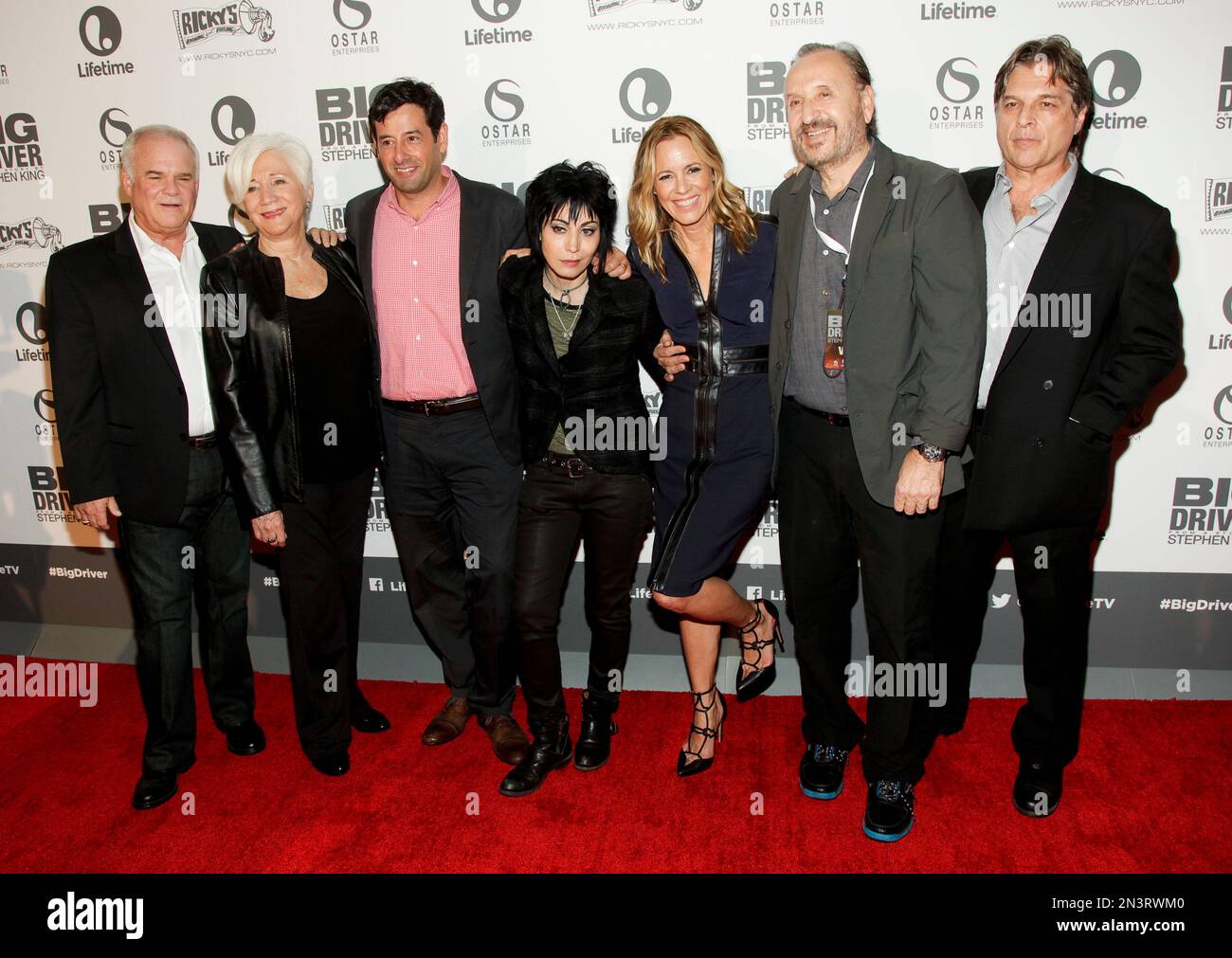 Jeffrey Hayes, from left, Olympia Dukakis, Executive Vice President and  General Manager of Lifetime Rob Sharenow, Joan Jett, Maria Bello, Mikael  Salomon and Richard Matheson attend a screening of Lifetime's "Big Driver"