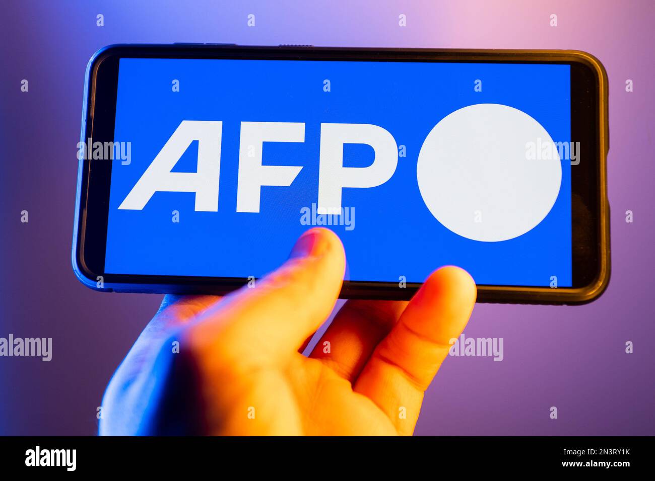 Poland. 07th Feb, 2023. In this photo illustration, an AFP Agence France Presse news agency logo seen displayed on a smartphone. Credit: SOPA Images Limited/Alamy Live News Stock Photo