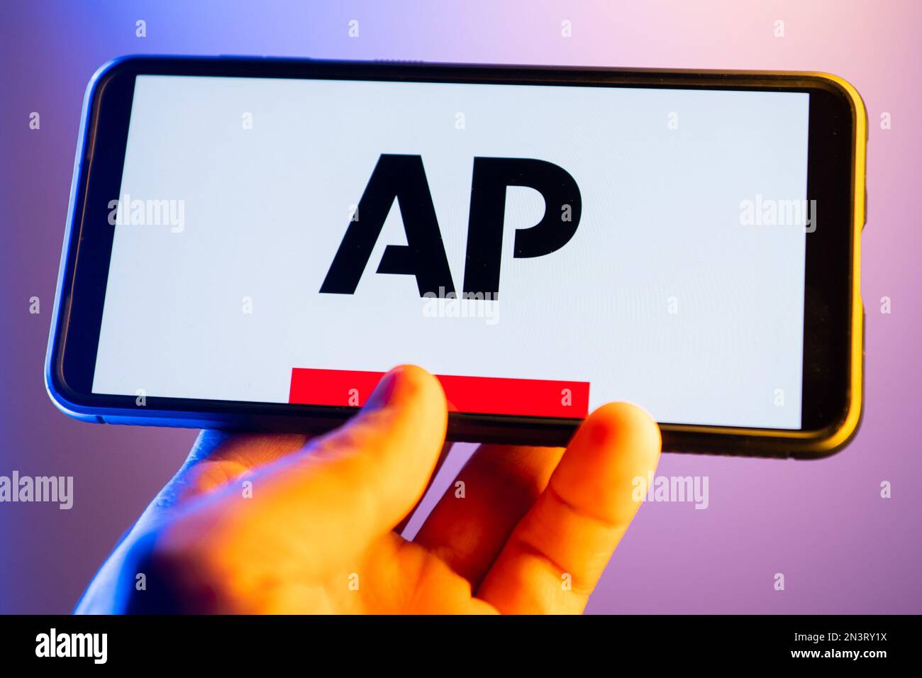 Poland. 07th Feb, 2023. In this photo illustration, an AP News Agency logo seen displayed on a smartphone. Credit: SOPA Images Limited/Alamy Live News Stock Photo