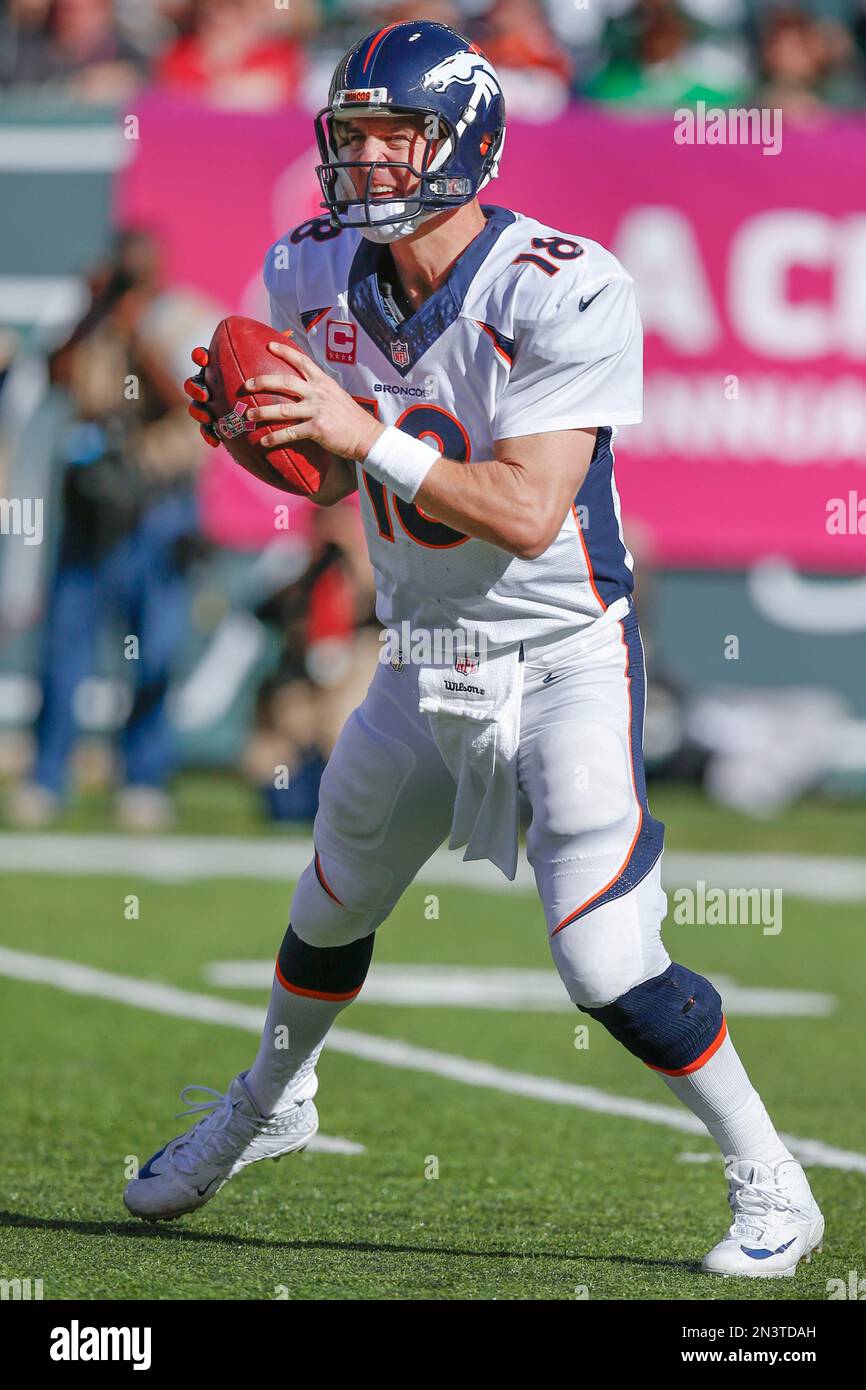 Denver Broncos quarterback Peyton Manning (18) looks to pass against ...