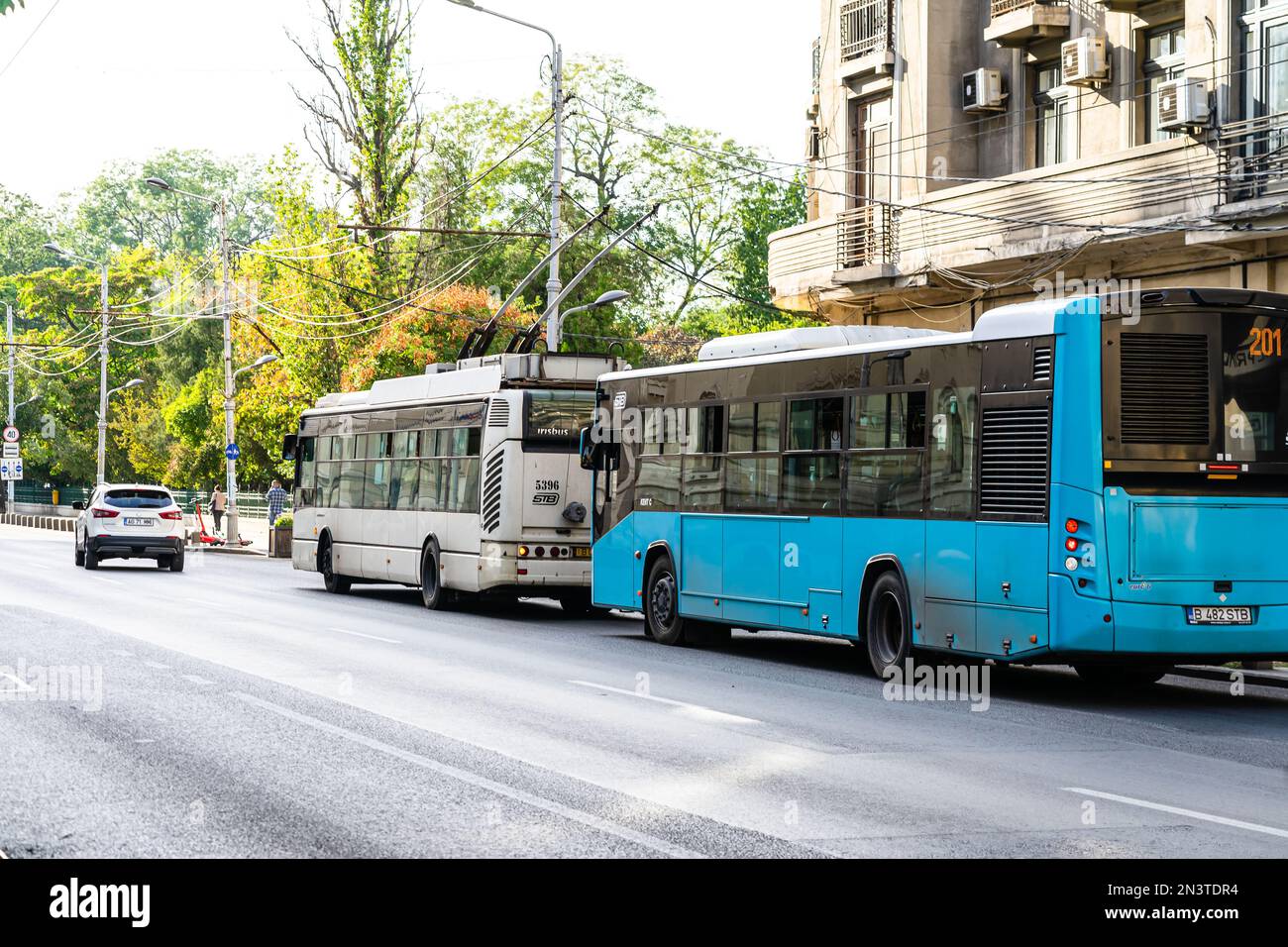 Bus in traffic. STB public transport Bucharest, Romania, 2022 Stock ...