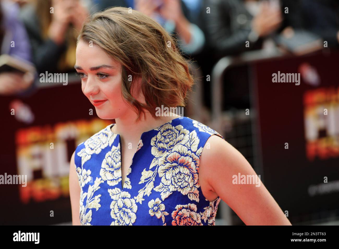British actress Maisie Williams arrives for the World Premiere of The  Falling at a central London cinema, during the BFI London Film Festival,  London, Saturday, Oct. 11, 2014. (Photo by Jonathan Short/Invision/AP