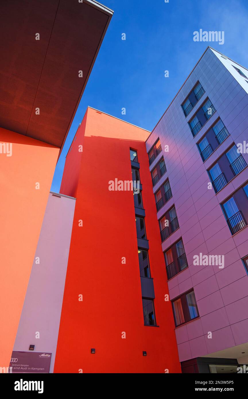 Modern colourful architecture, Kempten, Allgaeu, Bavaria, Germany Stock