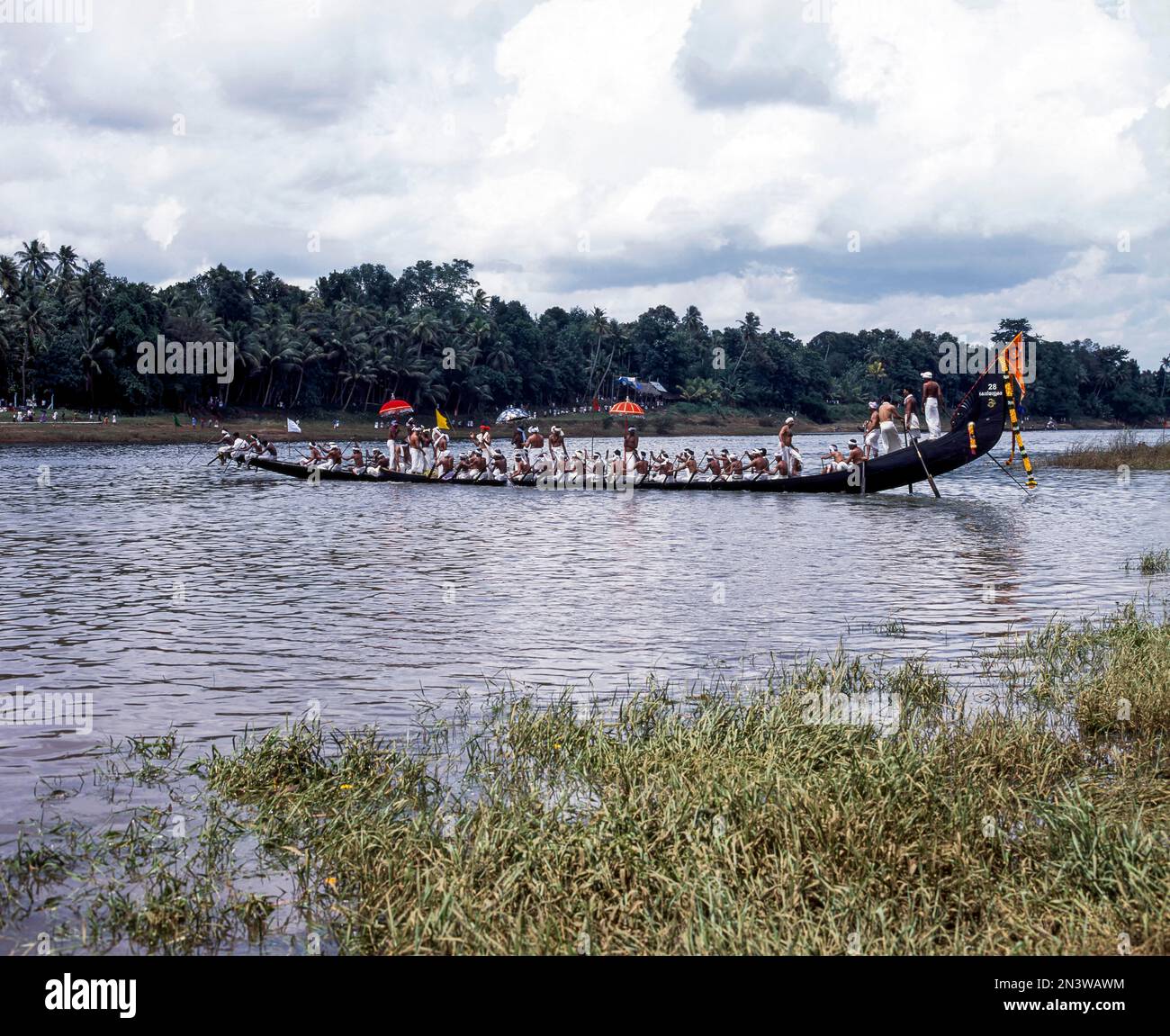 Vallamkali or boat racing in Aranmula, Kerala, India, Asia Stock Photo