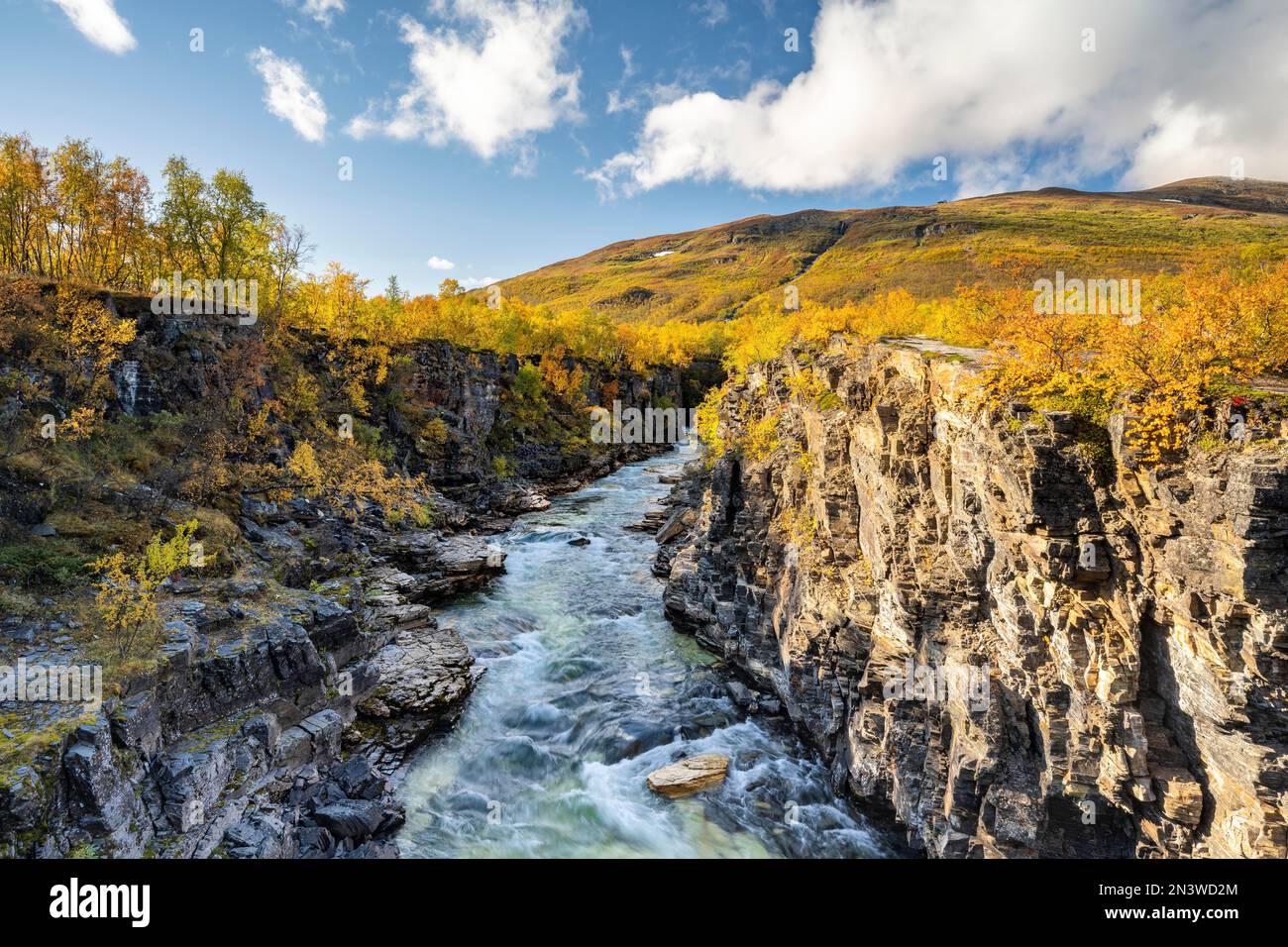 Autumn Abisko Canyon, Abiskojakka River, Abiskojakka, Abisko National ...
