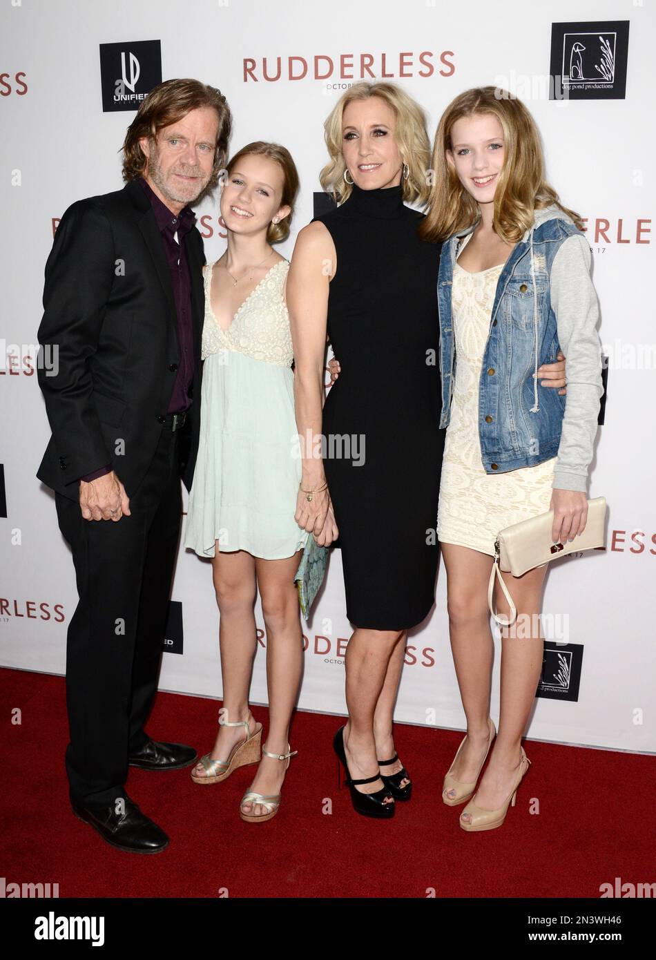 William H. Macy, and from left, Grace Macy, Felicity Huffman and Sophia