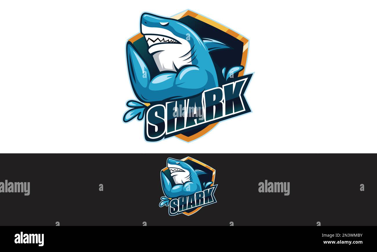 Premium Vector  Sharks mascot logo template for sport and gaming team  isolated on the black background