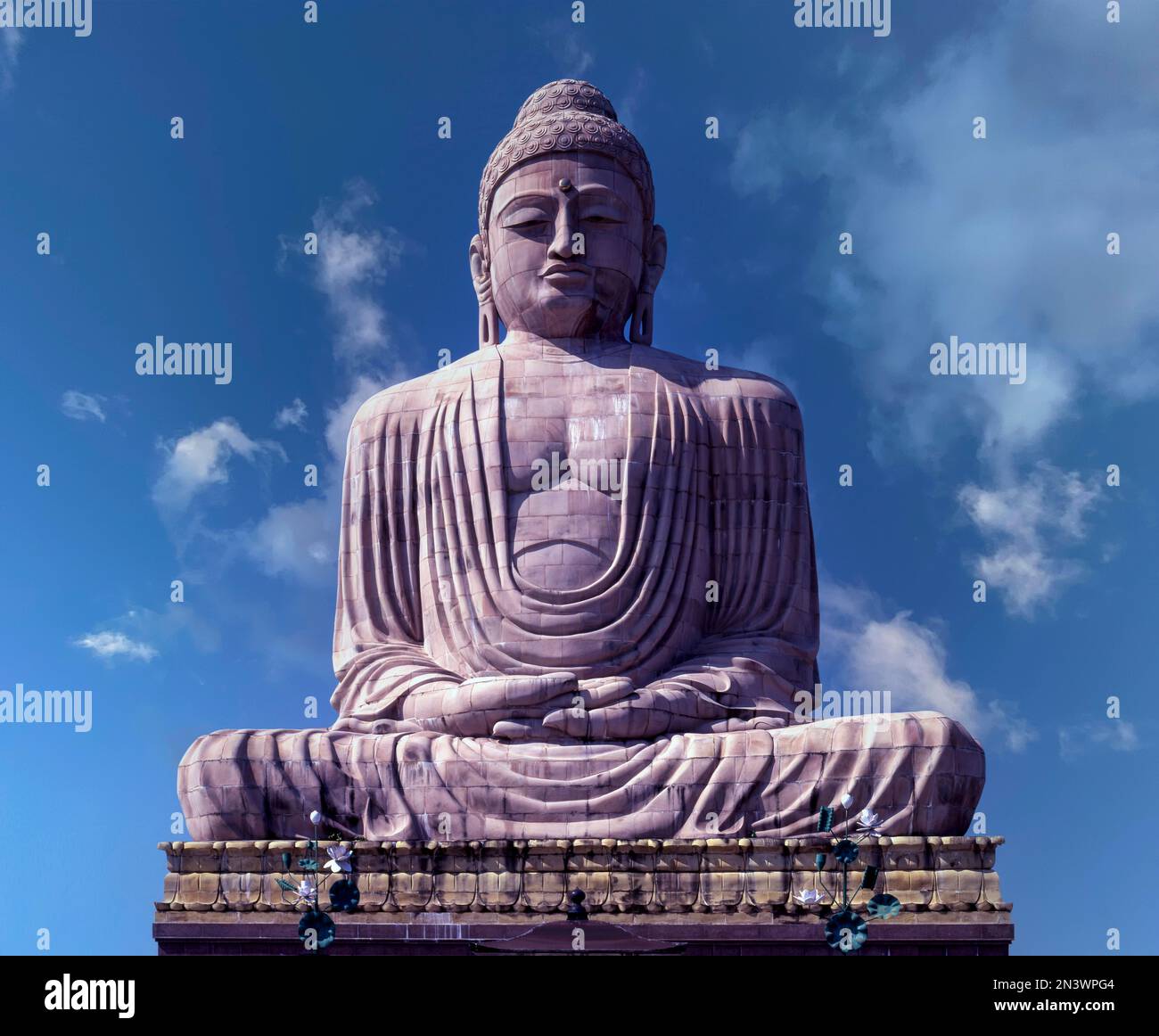 Eighty feet Tall Buddha Statue in Bodh Gaya, Bihar, India, Asia Stock Photo