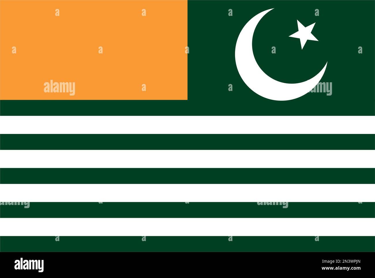 Kashmir Flag Vector illustration, Identity Stock Vector