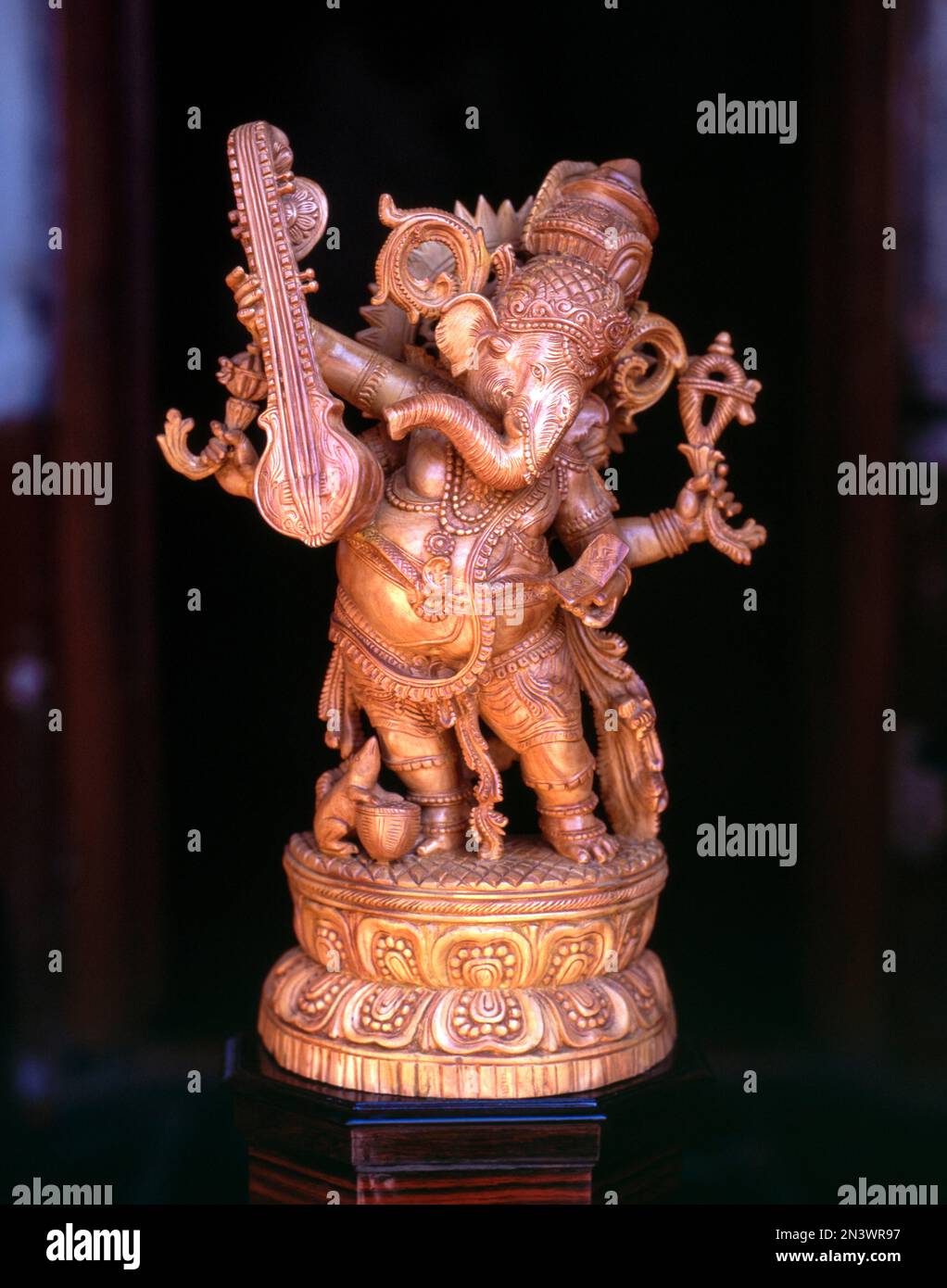 A Sandalwood Ganesha in Mysore or Mysuru, Karnataka, India, Asia Stock Photo