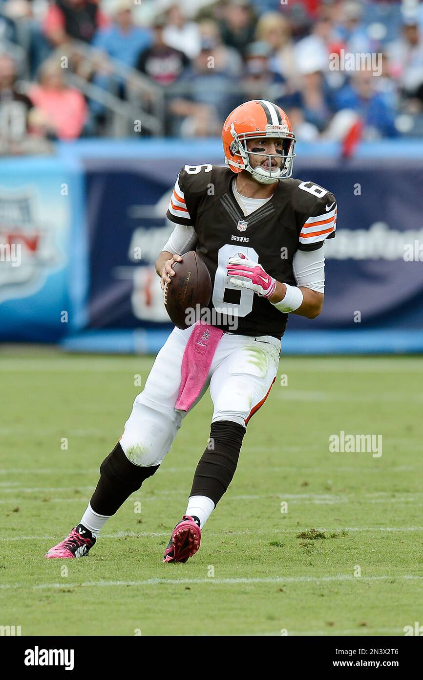 Cleveland Browns quarterback Brian Hoyer prepares to hand off on Sunday,  Nov. 2, 2014, at FirstEnergy Stadium in Cleveland, Ohio. (Photo by Ed Suba  Jr./Akron Beacon Journal/TNS/Sipa USA Stock Photo - Alamy