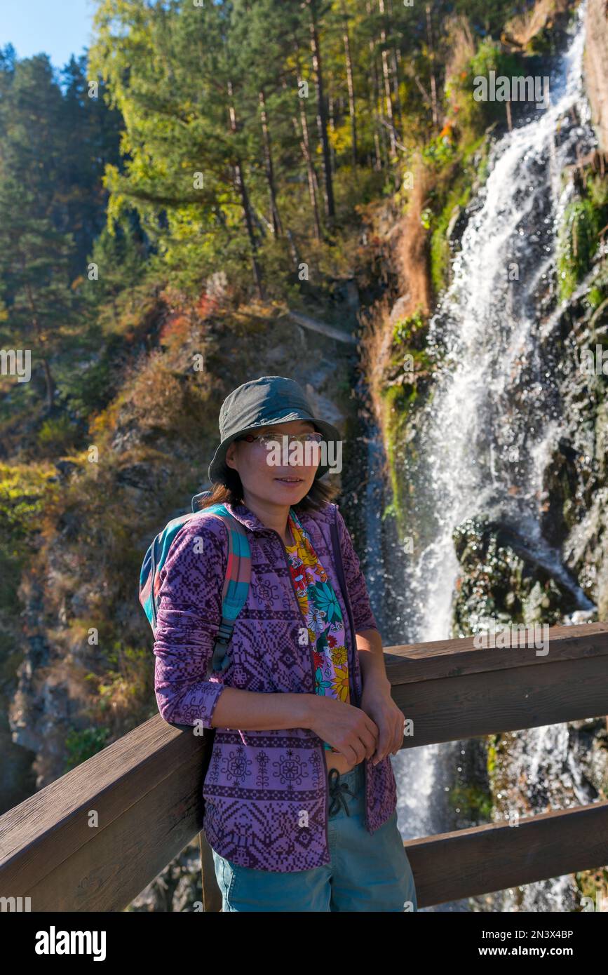 Portrait happy asian female hiker hi-res stock photography and images ...