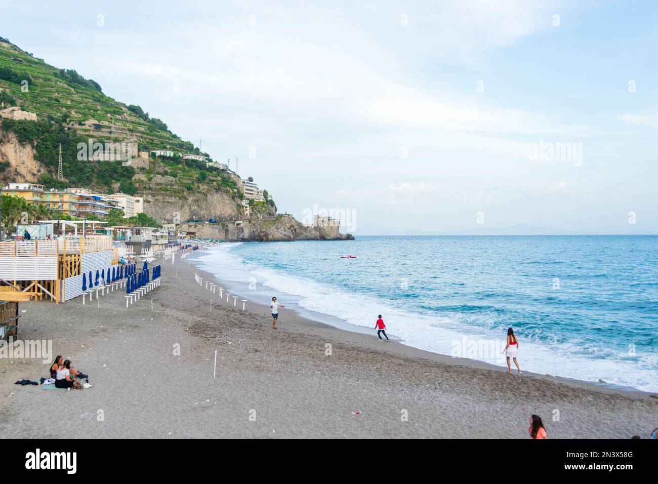 View of the coast of the Tyrrhenian Sea from Maiori, Amalfi Coast, Campania, Italy Stock Photo