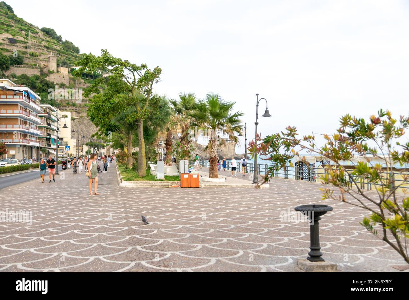 The Pietonal Streets of Maiori, Amalfi Coast, Campania, Italy Stock Photo