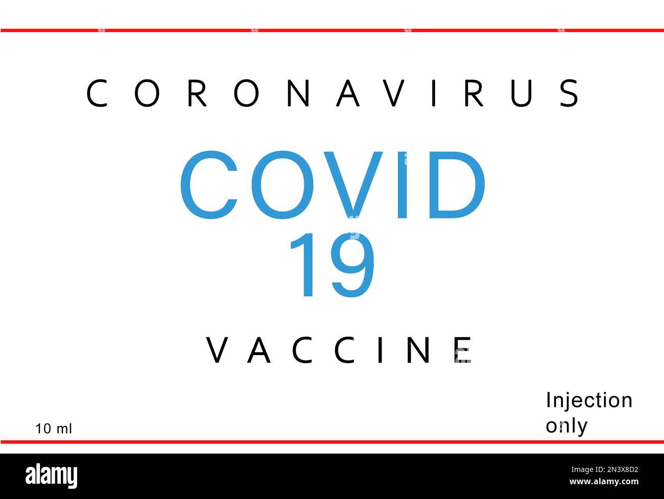 Immunization Label Coronavirus vaccine label design on white background. Illustration ...