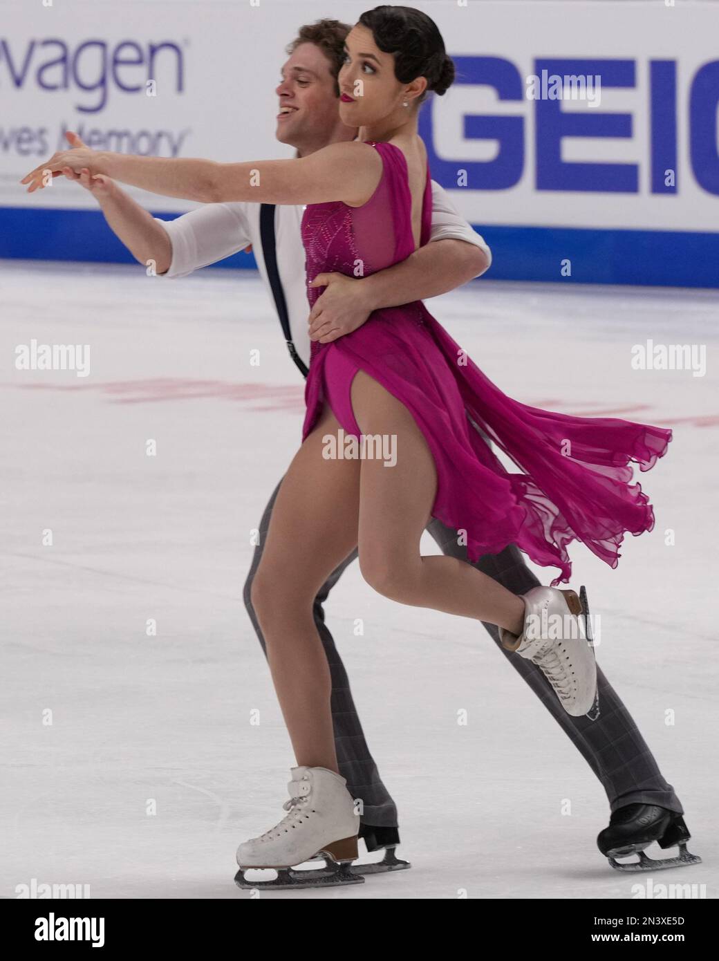 San Jose, California, USA. 28th Jan, 2023. Ice dancers Caroline Green