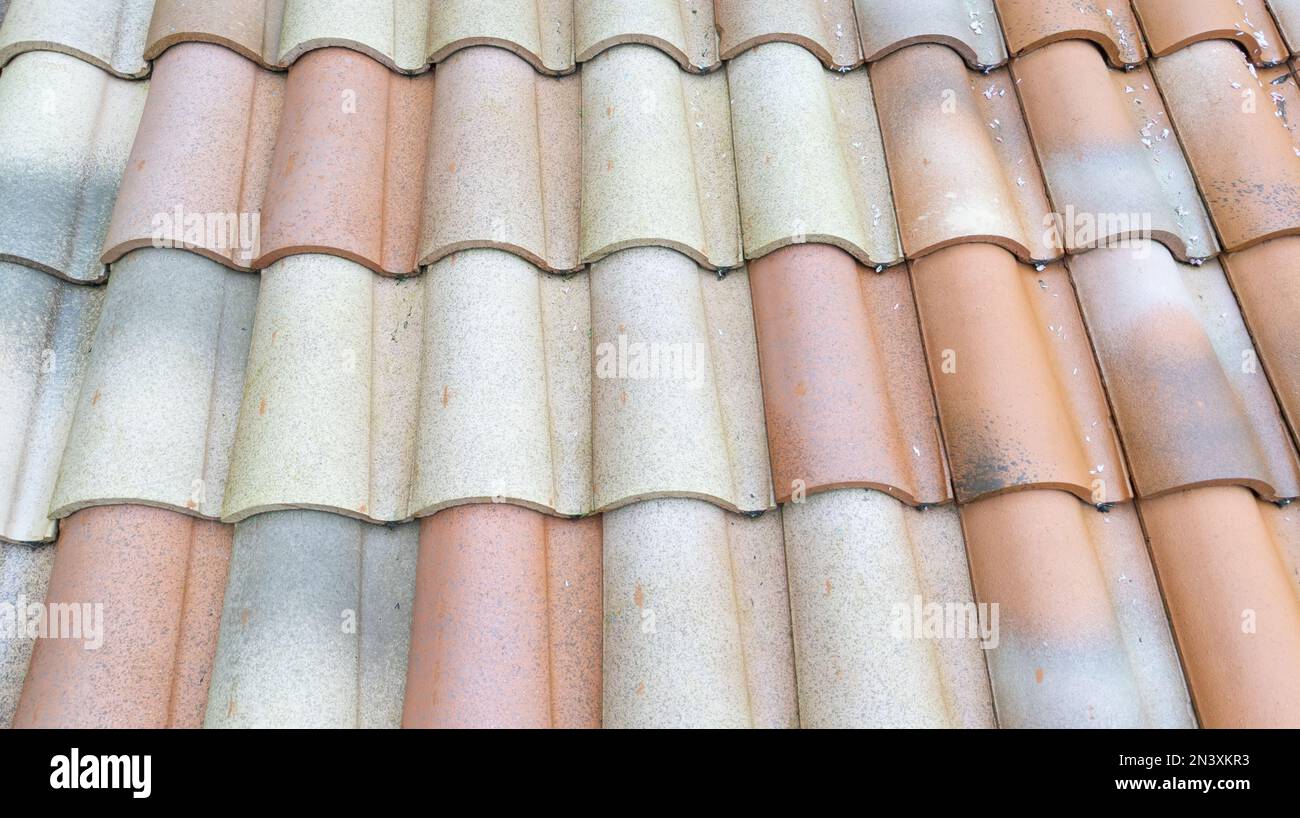 tiled roof background with european vintage new design tiles roofing