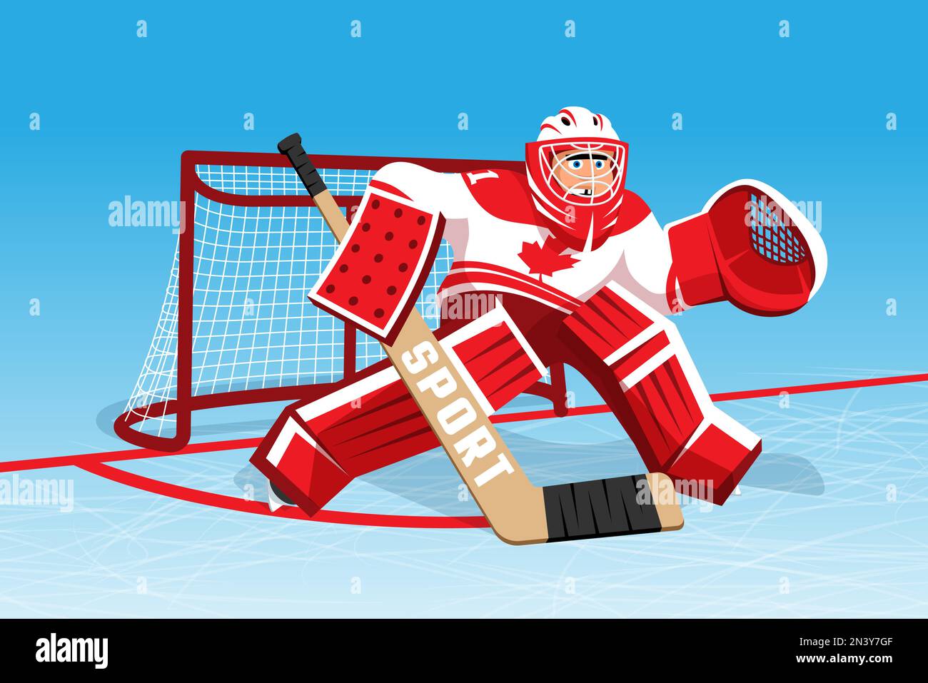 Hockey goalie on goal defense Stock Vector Image & Art Alamy