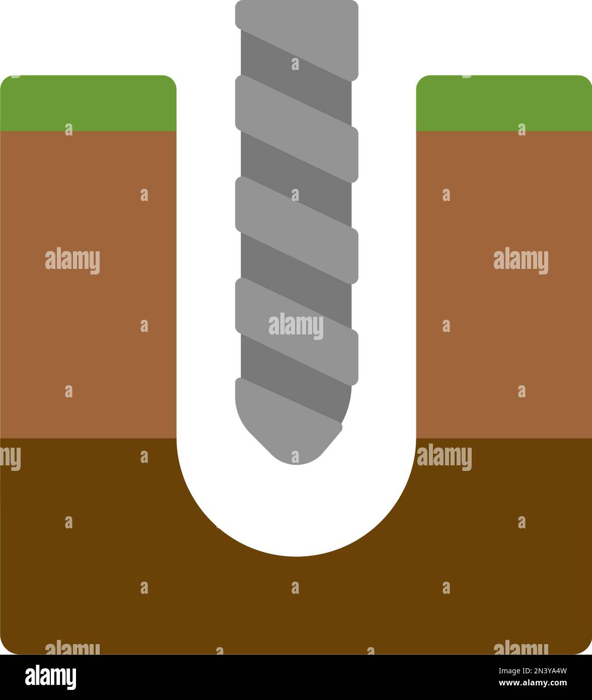 Ground boring ,  drilling vector icon illustration Stock Vector
