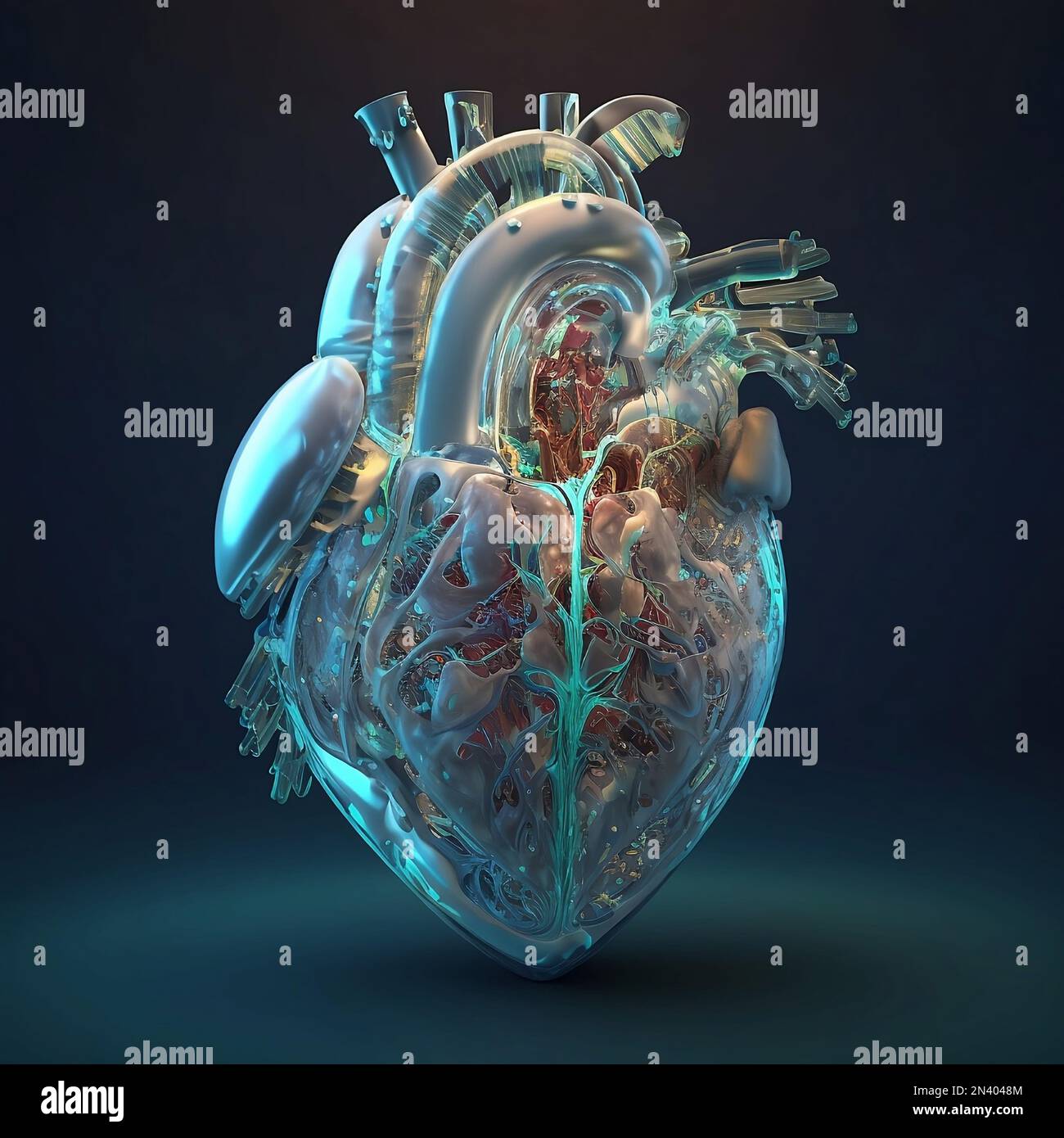 Digital illustration of an Ice Heart Stock Photo
