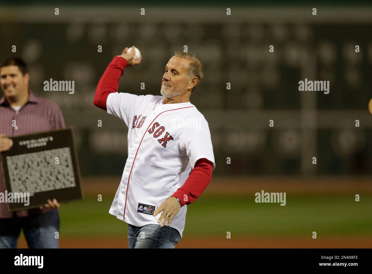 Tony Conigliaro Boston Red Sox Center fielder is greeted at home