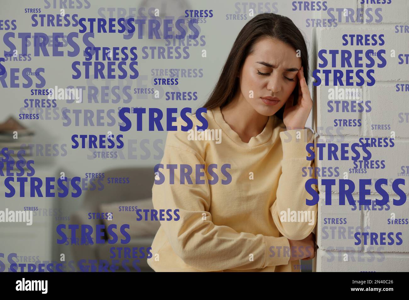 Stressed young woman in hi-res stock photography and images - Alamy