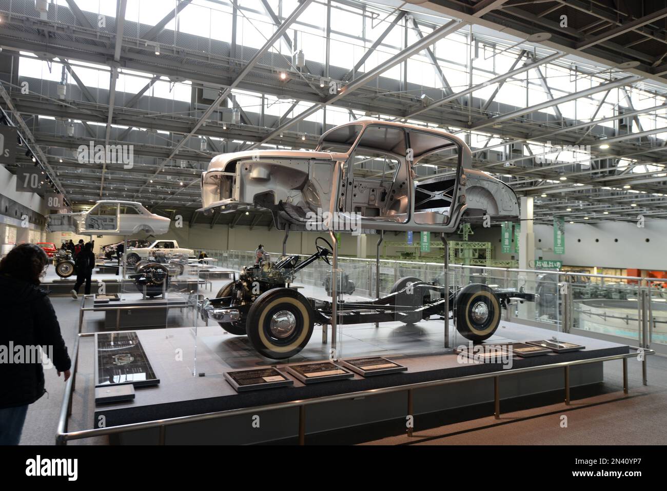 Car pavilion in the Toyota Commemorative Museum of Industry and Technology in Nagoya, Japan