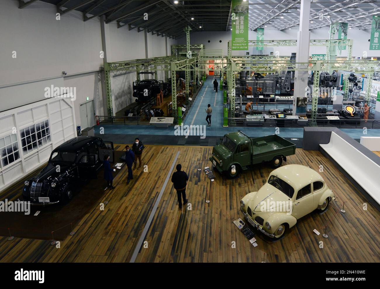 Car pavilion in the Toyota Commemorative Museum of Industry and Technology in Nagoya, Japan