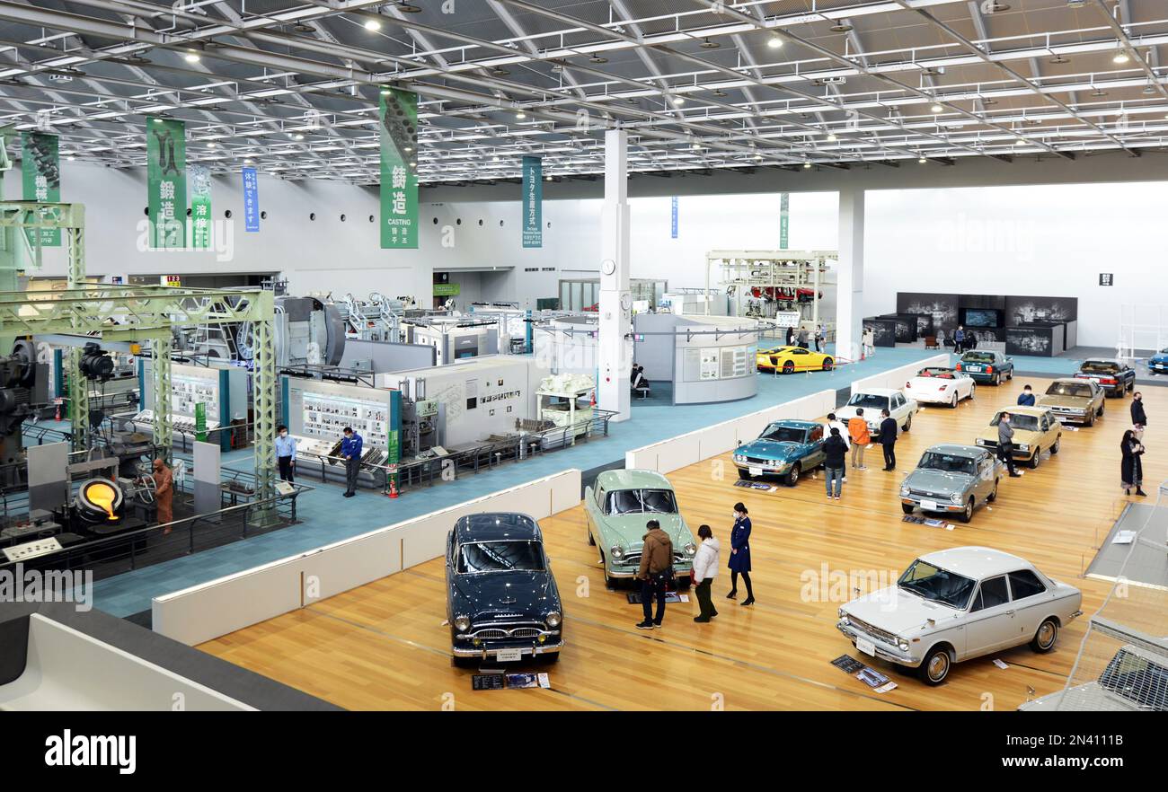 Car pavilion in the Toyota Commemorative Museum of Industry and Technology in Nagoya, Japan