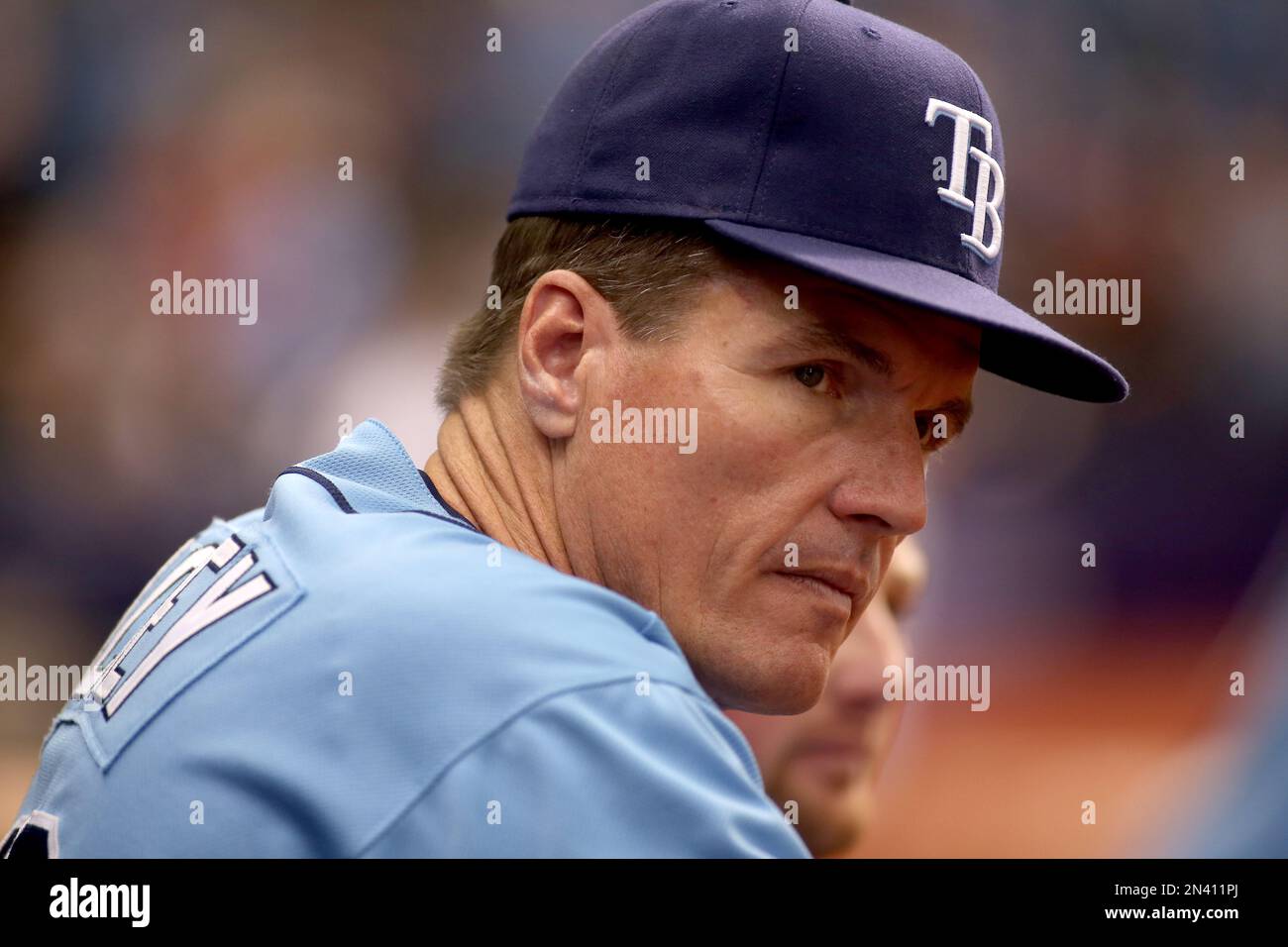 Tampa Bay Rays pitching coach Jim Hickey (48) during a baseball game